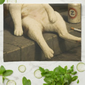 Linge De Cuisine Cigarette Kitten Funny Smoking Cat Gen Z Meme (Plié)