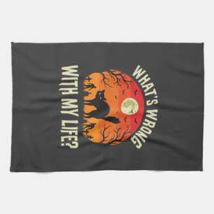 Linge De Cuisine Cimetière de chat noir Halloween Horreur Graphique