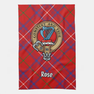 Linge De Cuisine Cimier Rose de clan sur Tartan