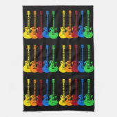 Linge De Cuisine Cinq guitares électriques colorées  (Vertical)