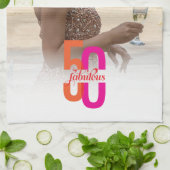 Linge De Cuisine Cinquante et fabuleux 50e anniversaire Photo (Plié)