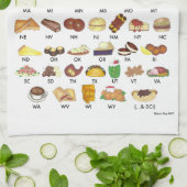 Linge De Cuisine CINQUANTE ÉTATS DE LA NOURRITURE Etats-Unis Amériq (Plié)