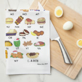 Linge De Cuisine CINQUANTE ÉTATS DE LA NOURRITURE Etats-Unis Amériq (Quart Plié)