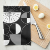 Linge De Cuisine Circles Halves Black Gray (Quart Plié)