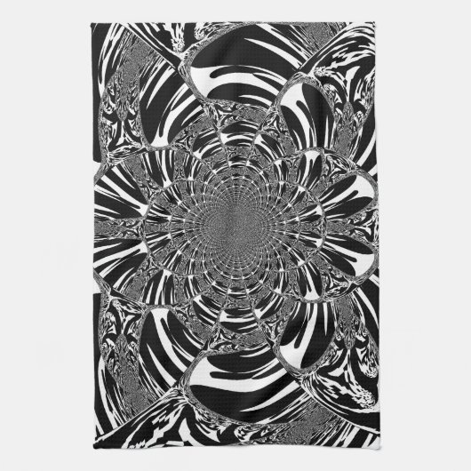 Linge De Cuisine Circulaire Zebra Kaleidoscope Art (Vertical)