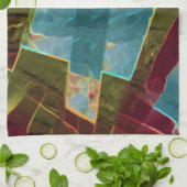 Linge De Cuisine cire sculptée à l'aspect Brown et bleu (Plié)