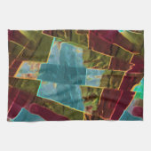 Linge De Cuisine cire sculptée à l'aspect Brown et bleu (Horizontal)