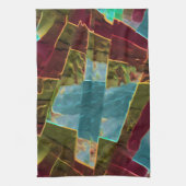 Linge De Cuisine cire sculptée à l'aspect Brown et bleu (Vertical)