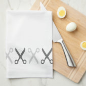 Linge De Cuisine Ciseaux gris élégant Coiffeur Taylor (Quart Plié)