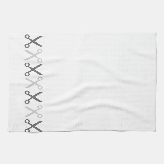 Linge De Cuisine Ciseaux gris élégant Coiffeur Taylor (Horizontal)