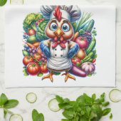 Linge De Cuisine Citation amusante Cute Poulet Chef Cuisine (Plié)