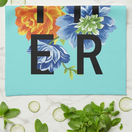 Linge De Cuisine Citation de collecte de fleurs (Plié)