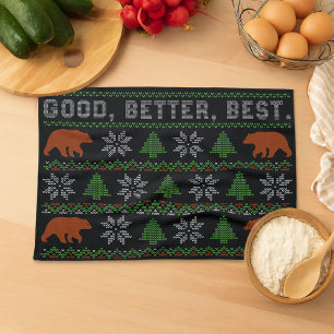 Linge De Cuisine Citation de Noël 'Bon Mieux Le Meilleur Ne Le Lais