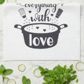 Linge De Cuisine Citation de saison Tout avec amour (Plié)