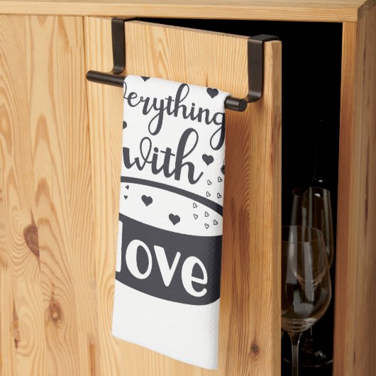Linge De Cuisine Citation de saison Tout avec amour (Pliage en tiers)