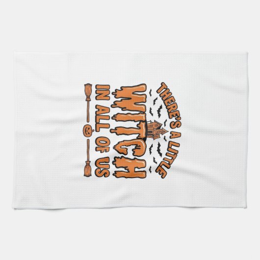 Linge De Cuisine Citation de sorcière d'Halloween Design vectoriel (Horizontal)
