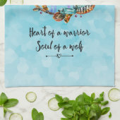 Linge De Cuisine Citation de typographie à l'aquarelle Wolf Boho St (Plié)