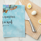 Linge De Cuisine Citation de typographie à l'aquarelle Wolf Boho St (Quart Plié)