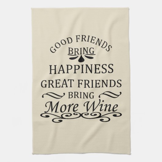 Linge De Cuisine citation de vin drôle pour les amis (Vertical)