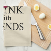 Linge De Cuisine citation de vin drôle pour les amis (Quart Plié)