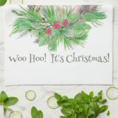 Linge De Cuisine Citation d'Humour de Noël Cute Owl Bird (Plié)