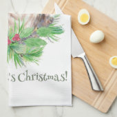 Linge De Cuisine Citation d'Humour de Noël Cute Owl Bird (Quart Plié)