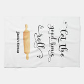 Linge De Cuisine Citation drôle Black White Baker (Horizontal)