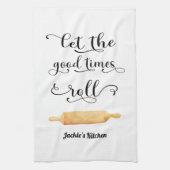 Linge De Cuisine Citation drôle Black White Baker (Vertical)