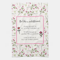 Citation Inspirante Avec Motif Fleur sauvage