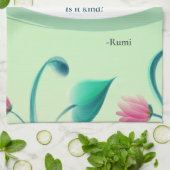 Linge De Cuisine Citation Inspirationnelle Vert Floral (Plié)