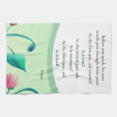 Linge De Cuisine Citation Inspirationnelle Vert Floral (Horizontal)