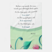 Linge De Cuisine Citation Inspirationnelle Vert Floral (Vertical)