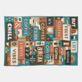 Linge De Cuisine Citations de café colorées (Horizontal)