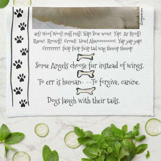 Linge De Cuisine Citations de chien de Lhasa Apso (Plié)