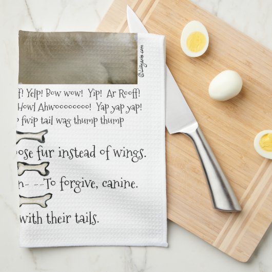 Linge De Cuisine Citations de chien de Lhasa Apso (Quart Plié)