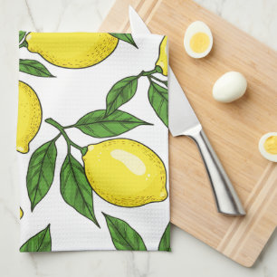 Linge De Cuisine Citron Botanique Sans Seamless - Main Tirée
