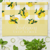 Linge De Cuisine Citron chic En vichy jaune (Plié)