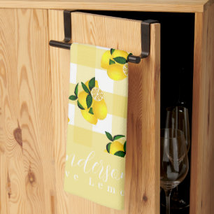 Linge De Cuisine Citron chic En vichy jaune