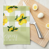 Linge De Cuisine Citron chic En vichy vert (Quart Plié)