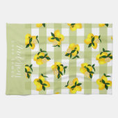 Linge De Cuisine Citron chic En vichy vert (Horizontal)