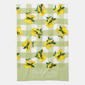 Linge De Cuisine Citron chic En vichy vert (Vertical)