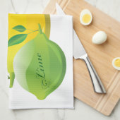 Linge De Cuisine Citron et chaux (Quart Plié)