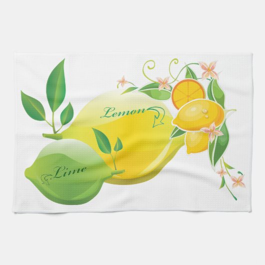 Linge De Cuisine Citron et chaux (Horizontal)
