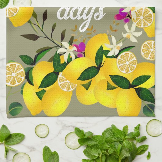 Linge De Cuisine Citron gris (Plié)