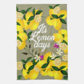 Linge De Cuisine Citron gris (Vertical)