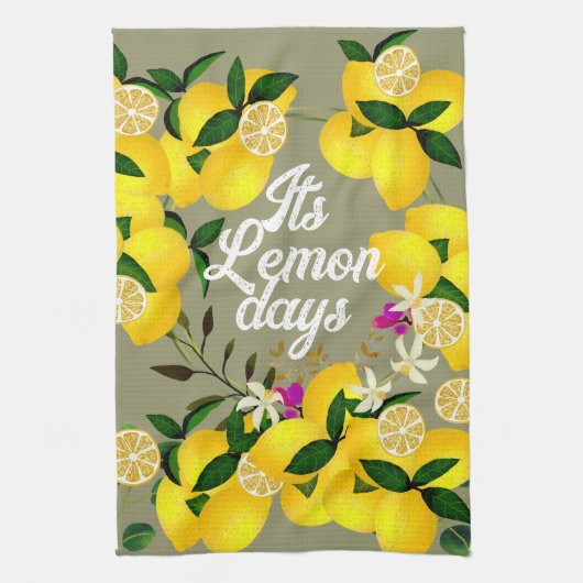 Linge De Cuisine Citron gris (Vertical)