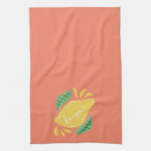 Linge De Cuisine Citron main dessinée Lettrage Citrus jaune vert (Vertical)