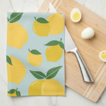 Linge De Cuisine Citron Motif Fruit Rétro Jaune Sur Vert<br><div class="desc">Retro Fruit Print - Motif citron - Jaune sur vert.</div>