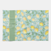 Linge De Cuisine Citrons Aquarelle Monnaie Nom Customisé Citron (Horizontal)