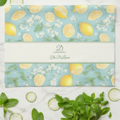 Linge De Cuisine Citrons Aquarelle Monnaie Nom personnalisé Citron (Plié)